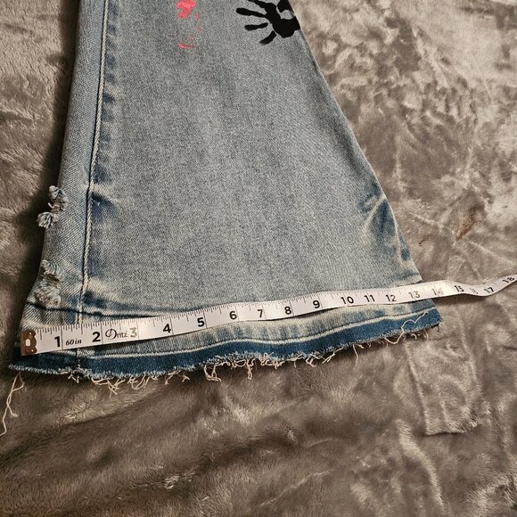 Kancan Womens Paint Splashed Jeans Sz 11 - Picture 11 of 15
